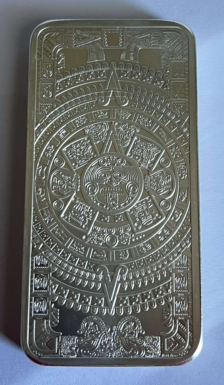 10 oz Silver Bar - Aztec Calendar