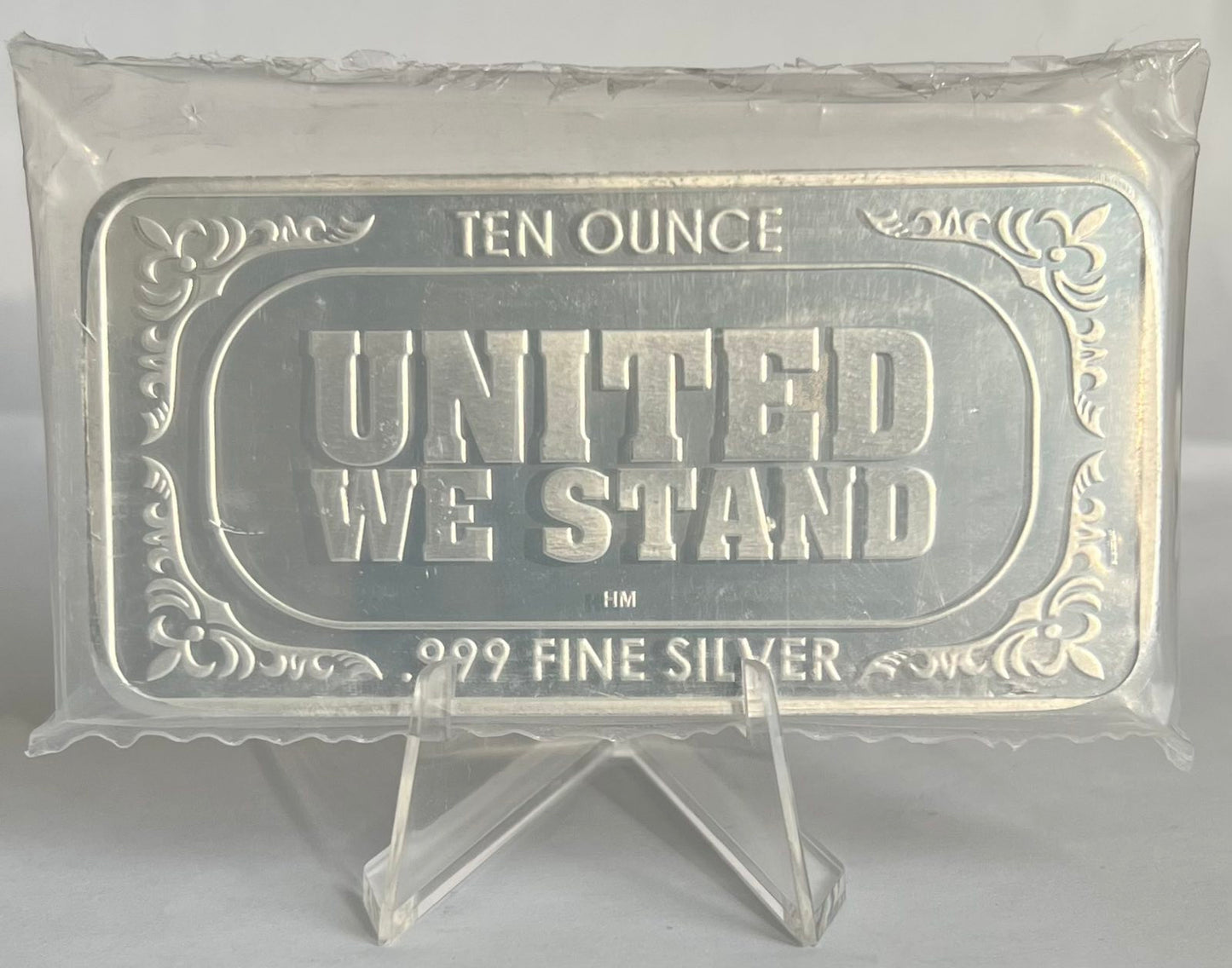 United We Stand 10 oz Silver Bar in Mint-Sealed Plastic
