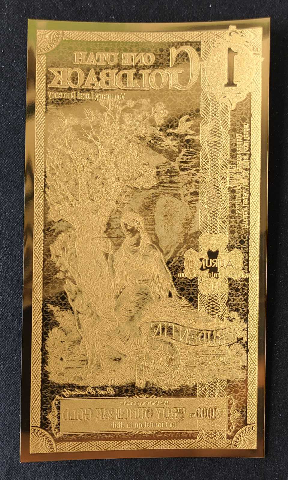 1 Utah Goldback - Aurum Gold Foil Note (24k)
