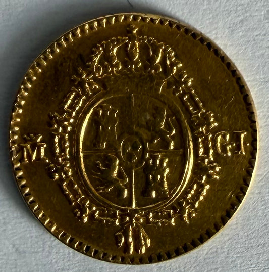 1/2 Escudo - Ferdinand VII Gold Coin in Capsule