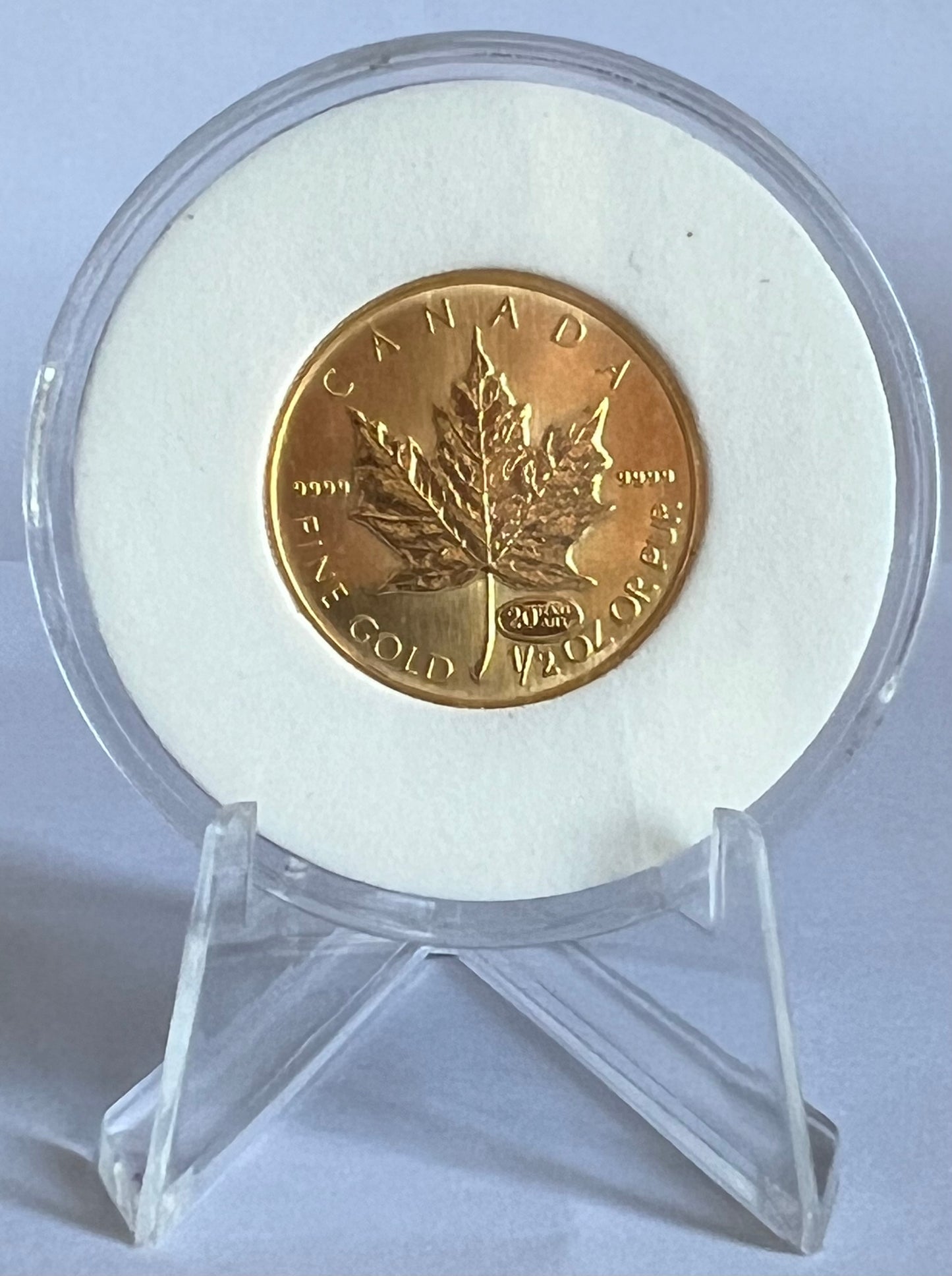 1999 Canada Maple Leaf 1/2 oz Gold Coin AU in Capsule