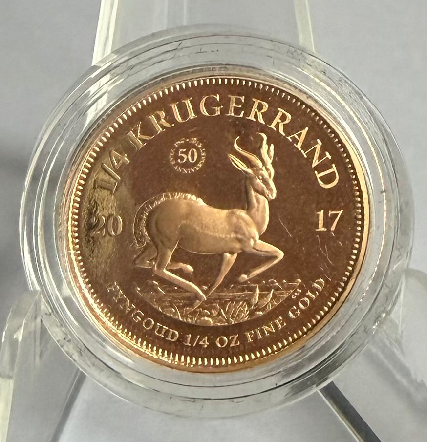 2017 South Africa Krugerrand 1/4 oz Proof Gold Coin in Capsule with Box