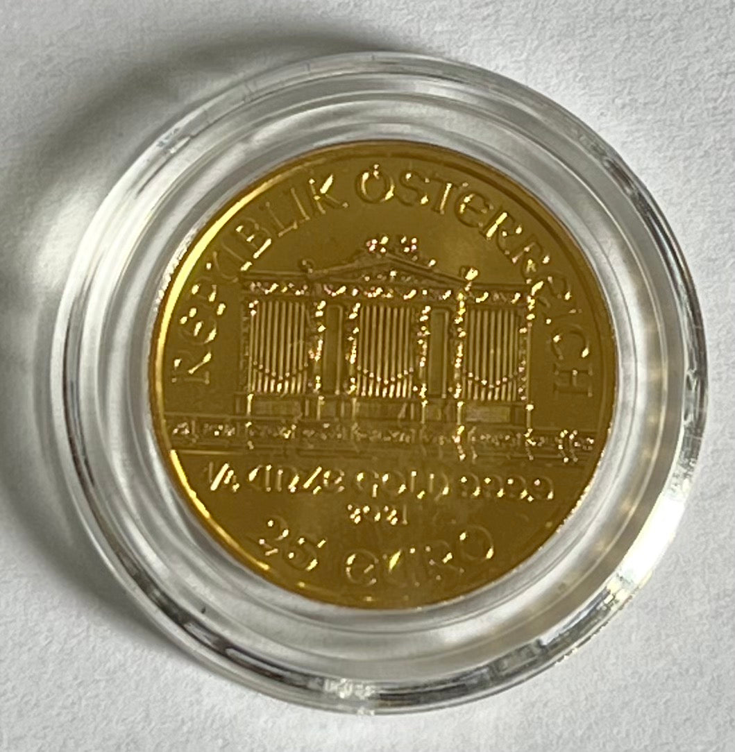 2021 Austria Philharmonic 1/4 oz Gold Coin BU in Capsule
