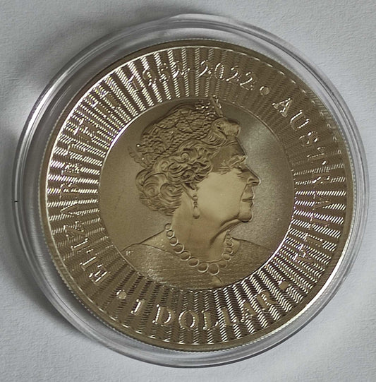Random Year Australia Kangaroo 1 oz Silver Coin in Capsule (note: contains milk spots)