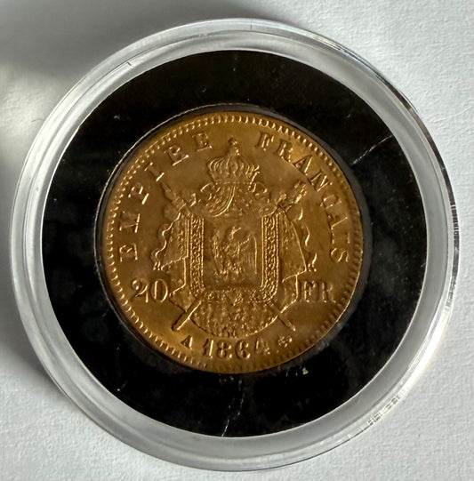20 Francs -Napoleon III Gold Coin in Capsule