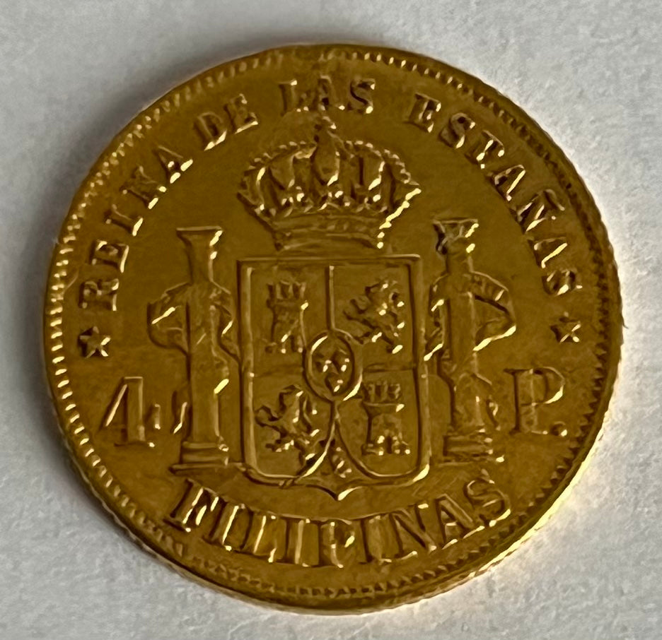 4 Pesos - Isabella II Gold Coin