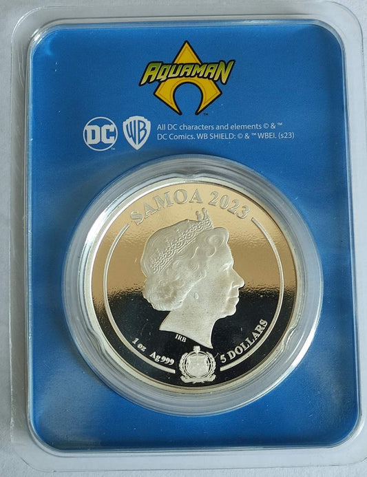 2023 Samoa DC Comics Aquaman 1 oz Silver Coin BU in TEP