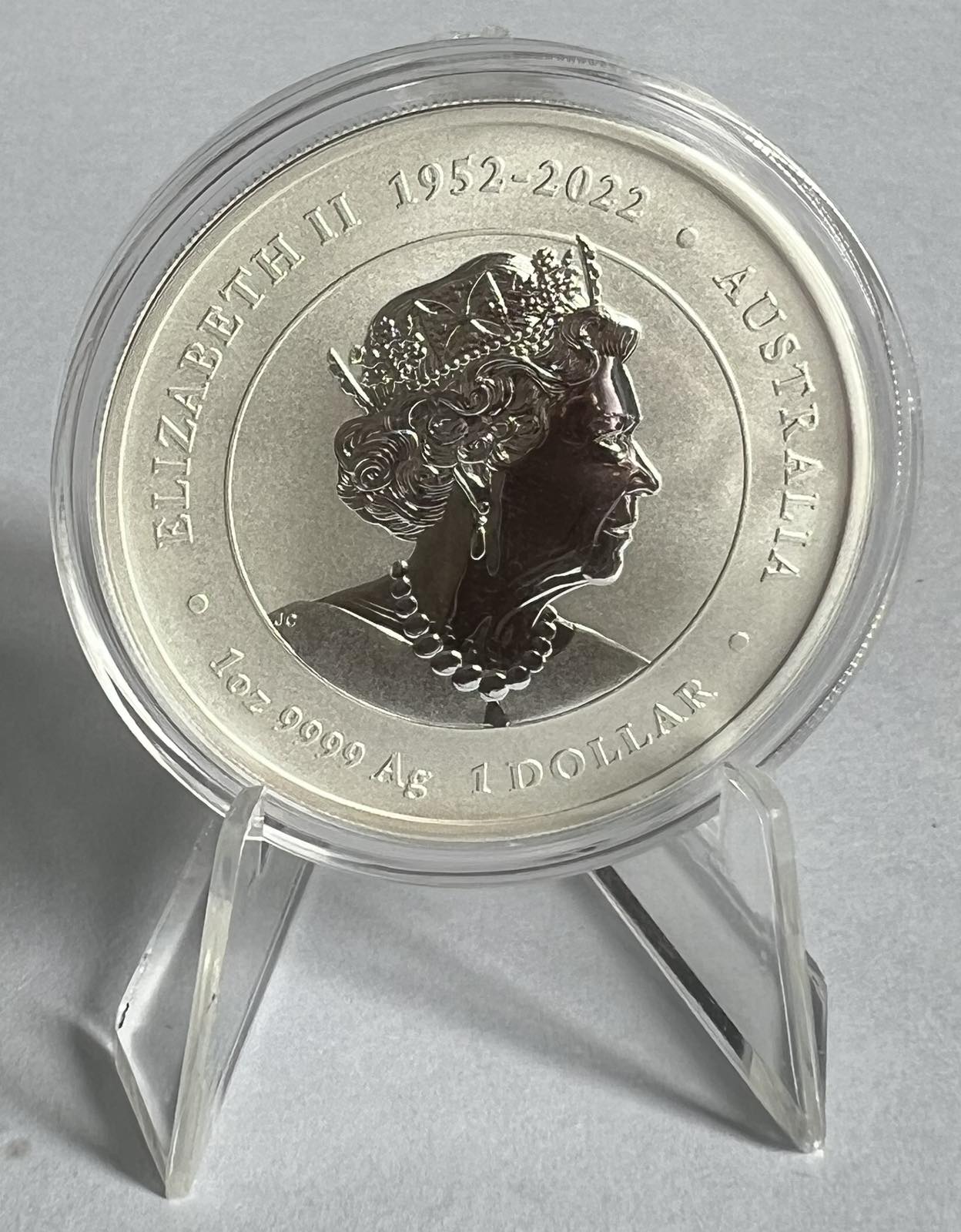 2024 Australia Lunar White Dragon 1 oz Colorized Silver Coin in Capsule