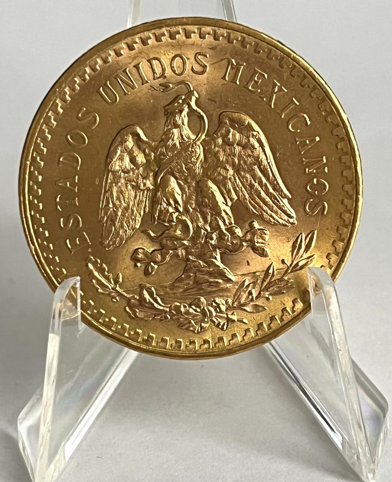 Mexico 50 Pesos 1.2057 oz Gold Coin AU in Capsule
