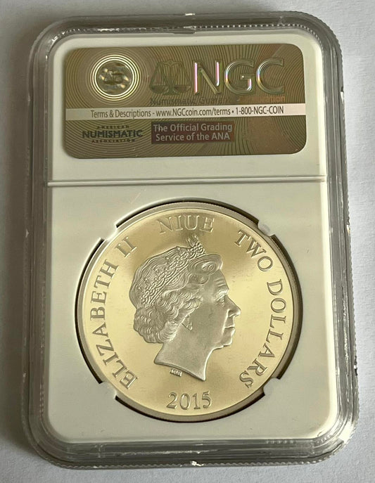 2015 $2 Disney Princess Aurora - Pure Silver Coin NGC PF70 Early Releases