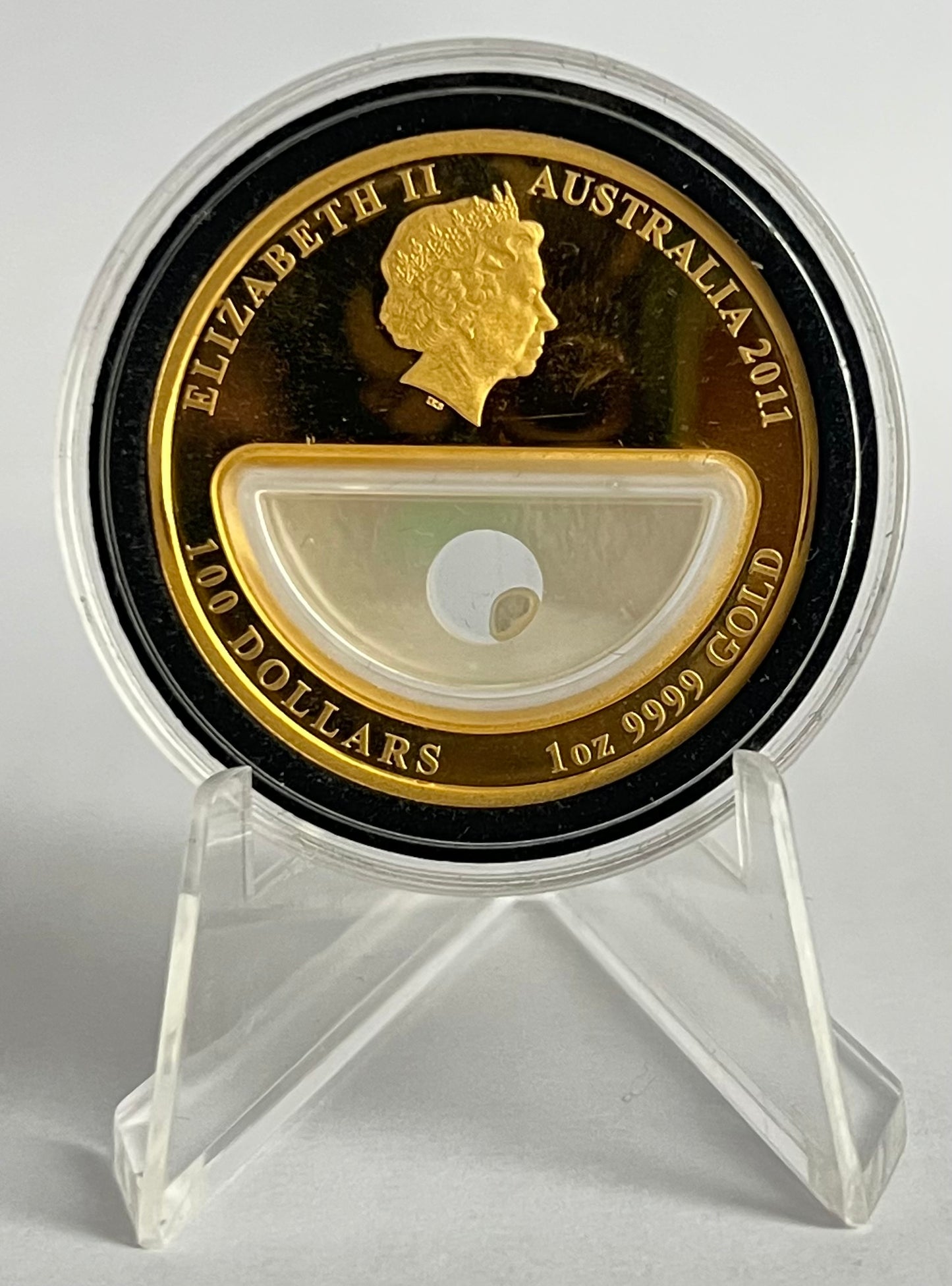 2011 Australia Treasures of Australia 1 oz Gold Coin (with pearl) in Capsule