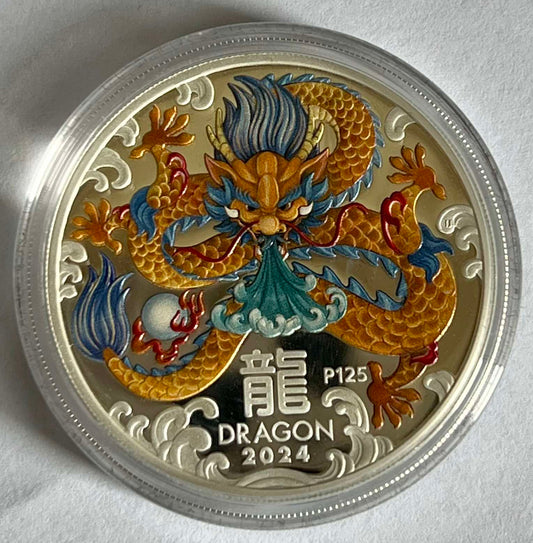 2024 Australia Year of the Dragon 1 oz Silver Trio Set Coins (SIII, w/Box & COA) Note: Cover of box still has protective plastic.