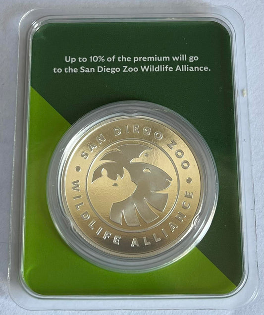 San Diego Zoo 1 oz Colorized Silver Elephant in TEP