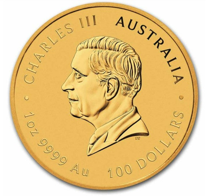 2024 AUS 1 oz Gold Colorized Dragon & Koi (Green Dragon)