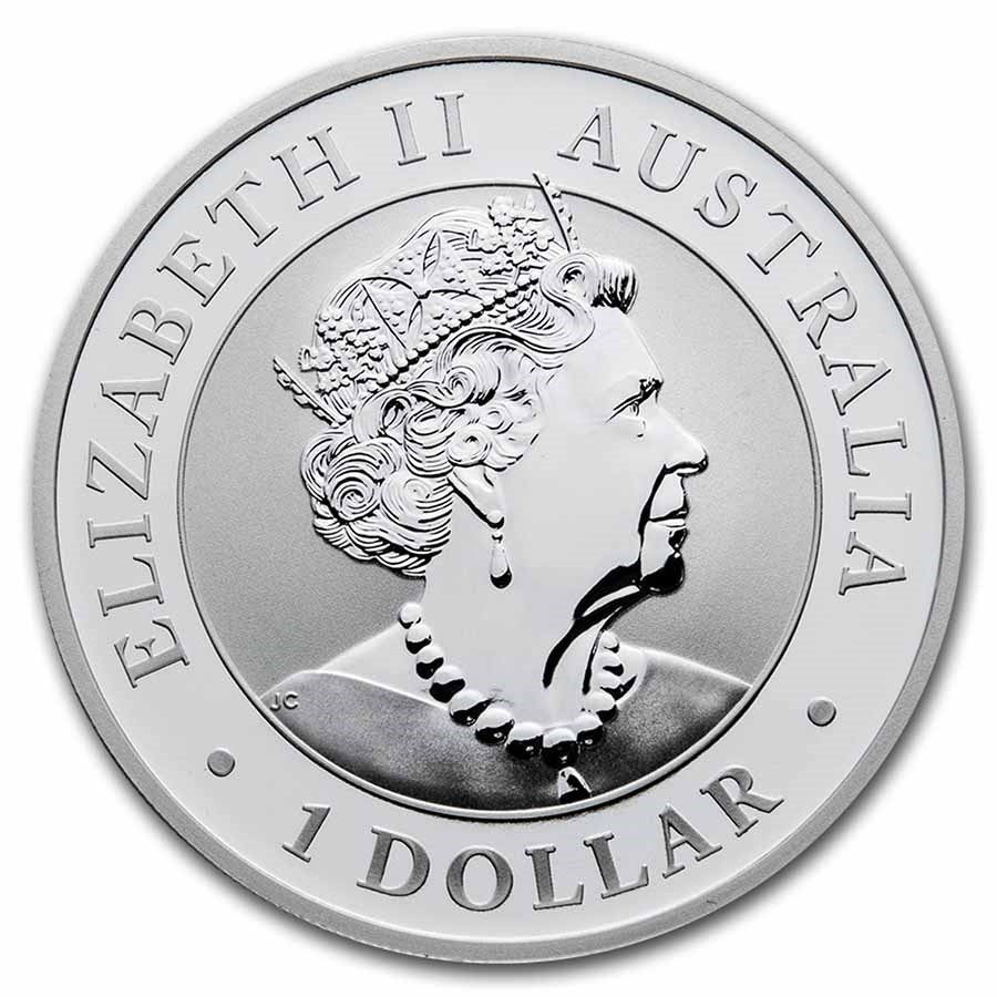 2021 Australia "Golden Eagle" Nugget 1 oz Silver Coin BU in Capsule
