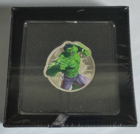PAMP Marvel Hulk 1 oz Silver Coin in Acrylic Case with Box and COA