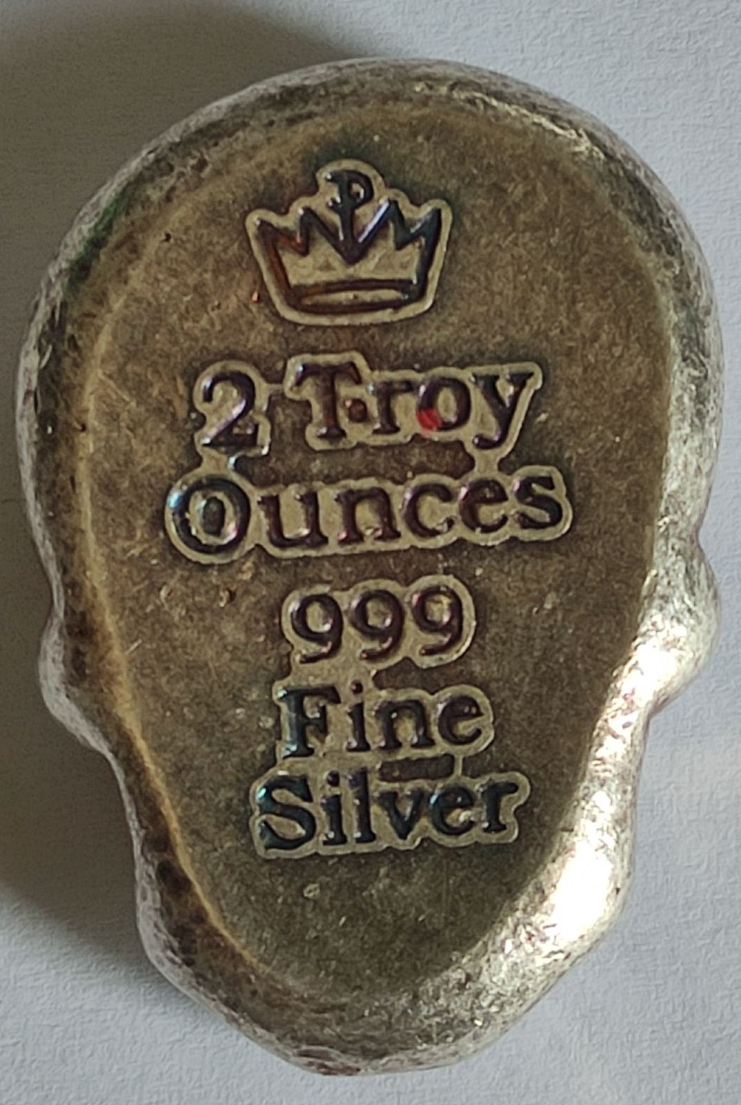 2 oz Hand Poured Silver Skull - Day of the Dead: Marigold