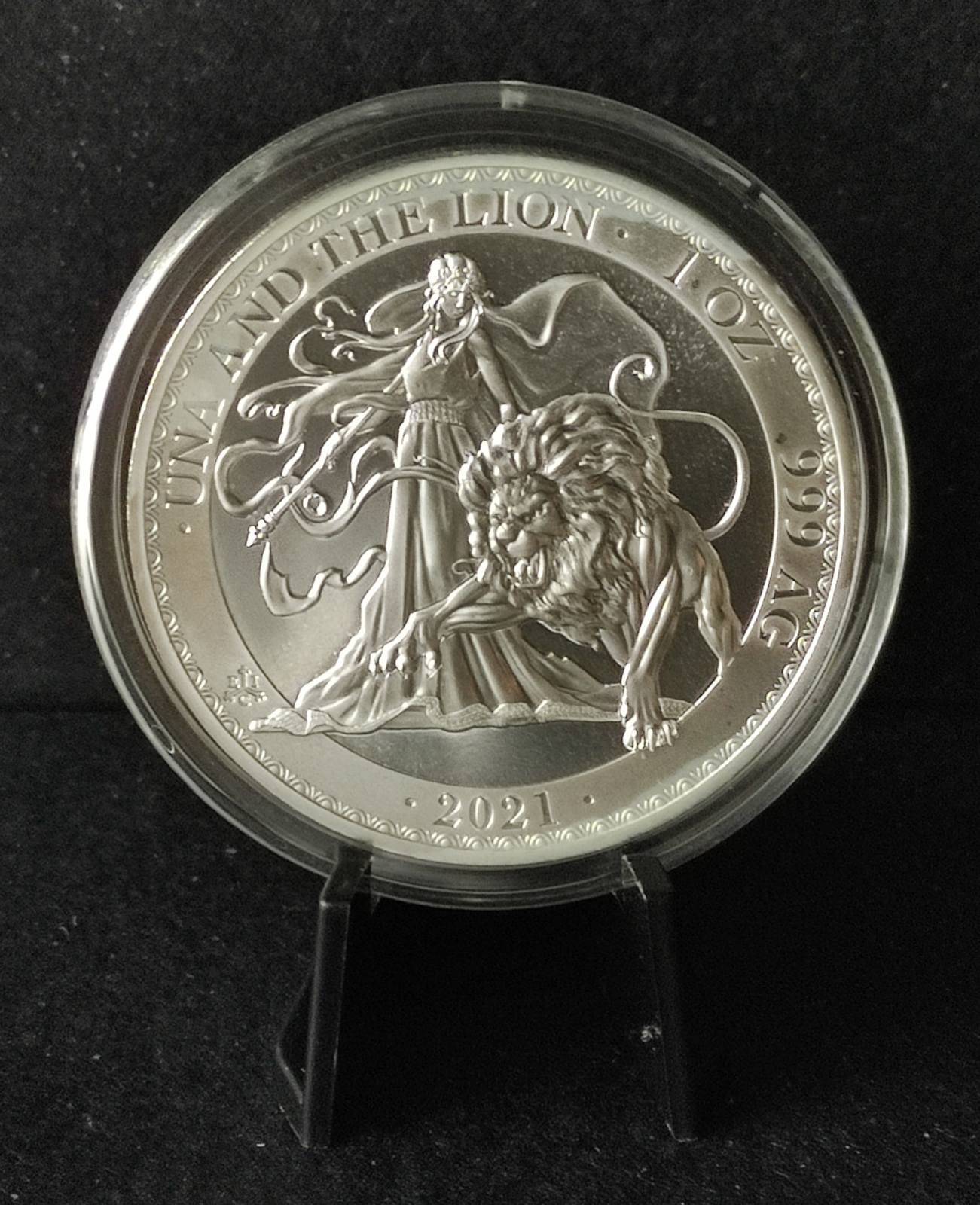 2021 St. Helena Una and the Lion 1 oz Silver Coin BU in Capsule