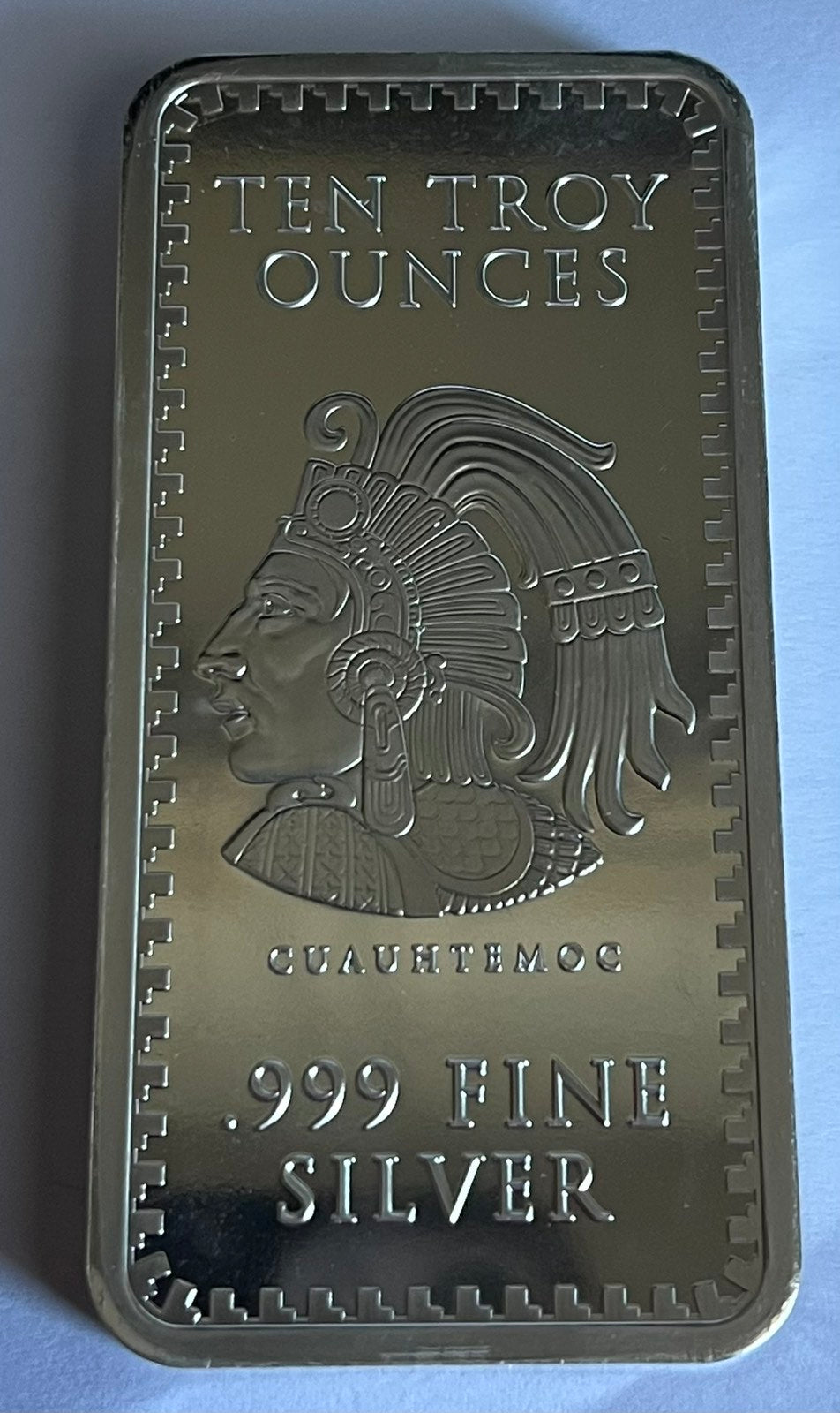 10 oz Silver Bar - Aztec Calendar