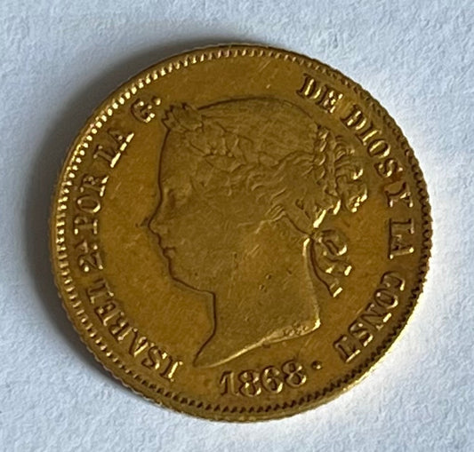 4 Pesos - Isabella II Gold Coin