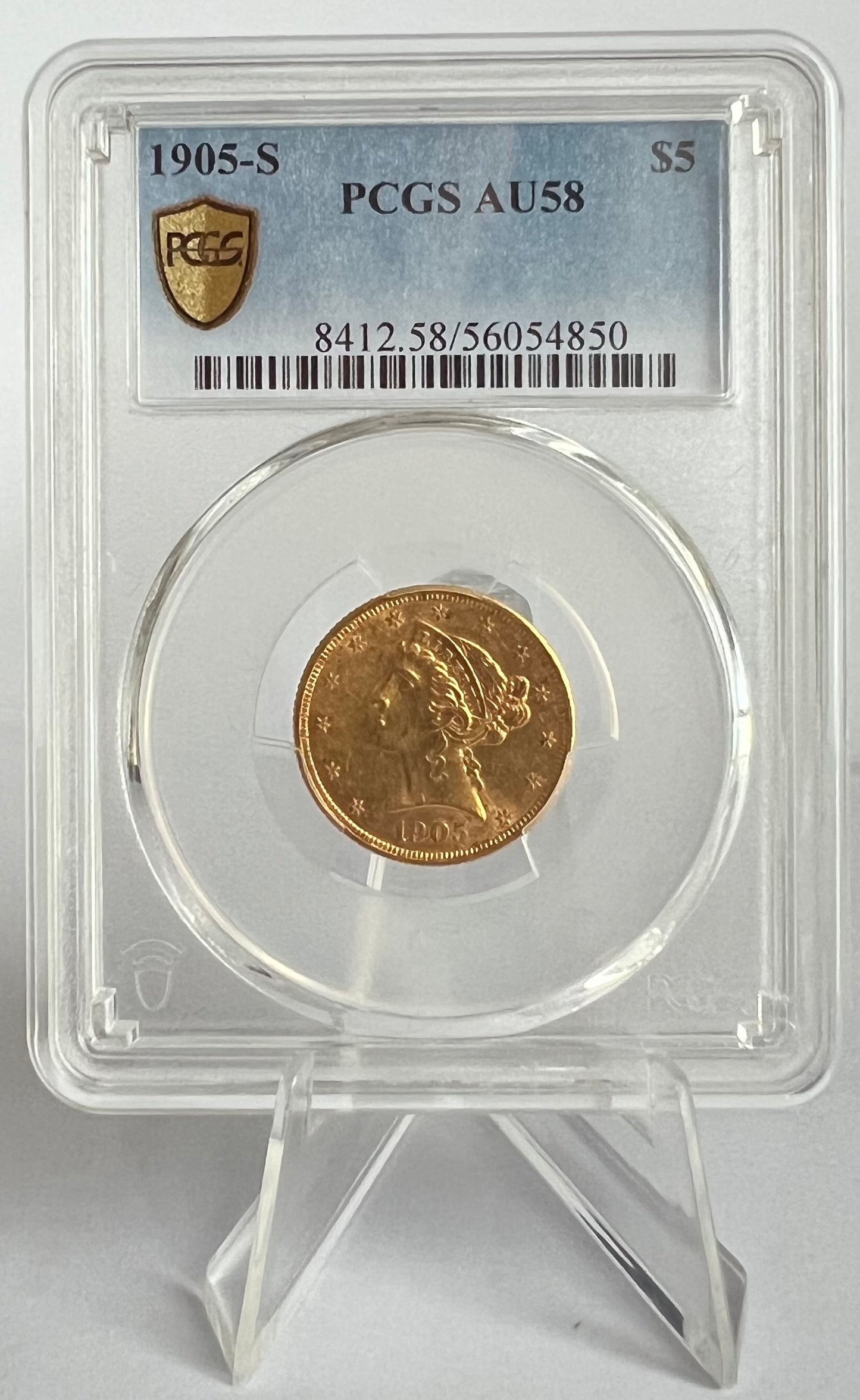1905-S $5 Liberty Gold Half Eagle PCGS AU58