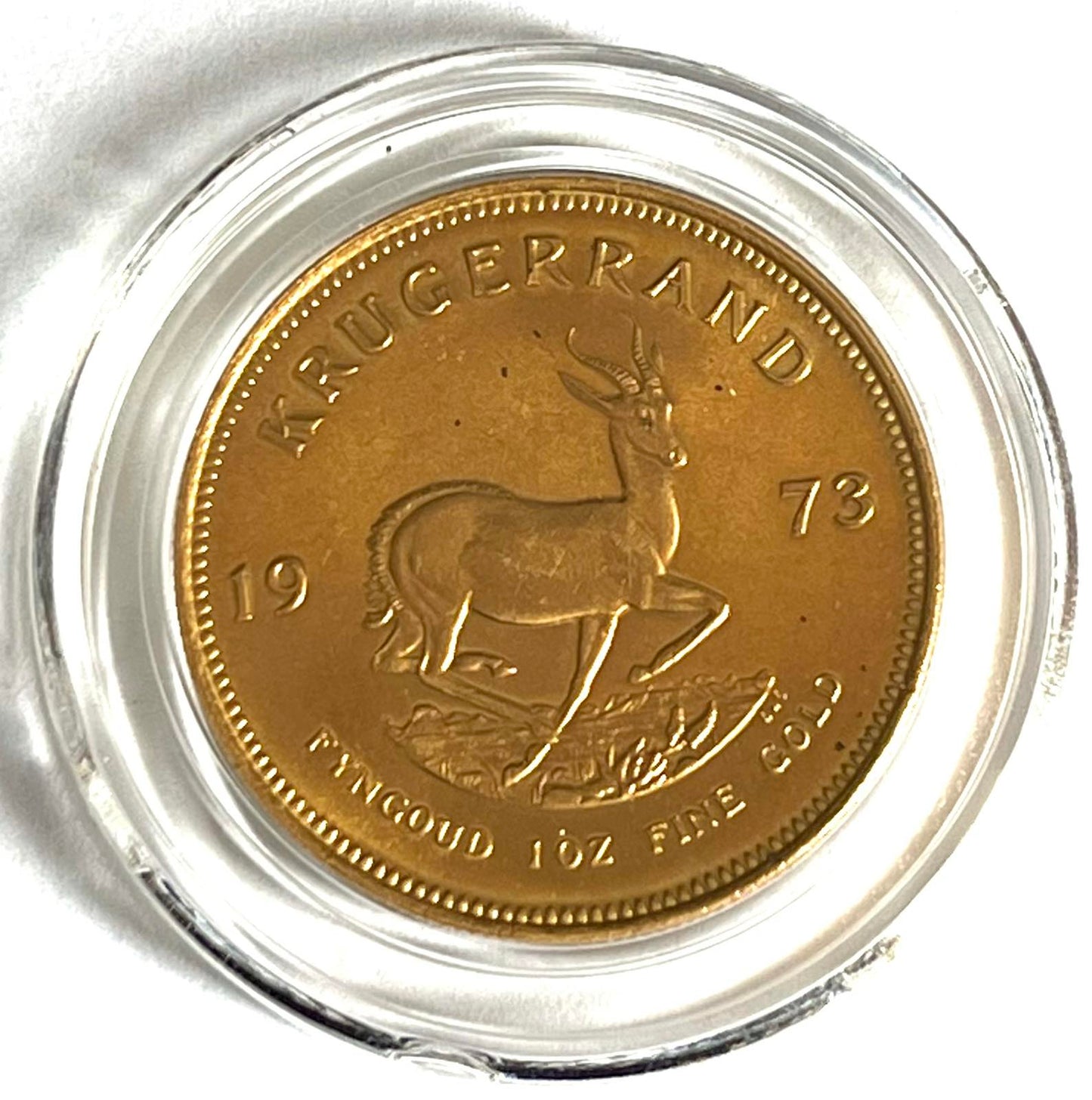 1973 South Africa Krugerrand 1 oz Gold Coin AU in Capsule