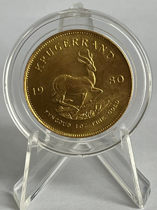 1980 South Africa Krugerrand 1 oz Gold Coin in Capsule