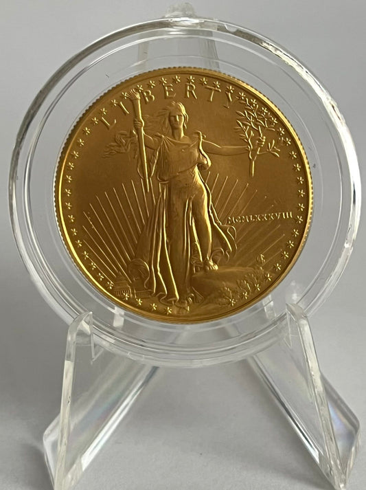 1988 1 oz American Gold Eagle BU (MCMLXXXVIII) in Capsule