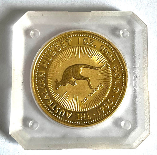 1990 Australia 1 oz Gold Nugget BU in Capsule