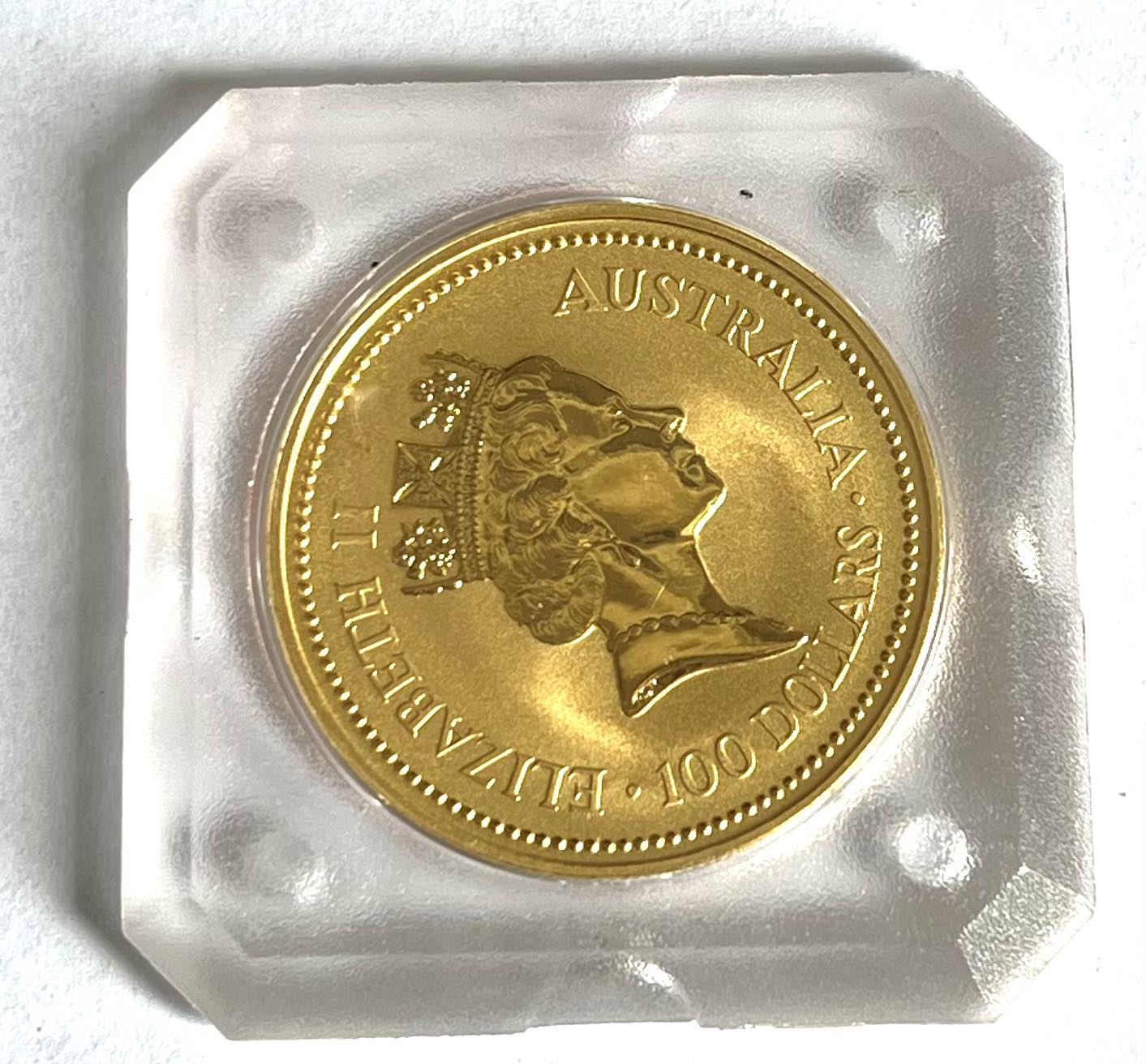 1990 Australia 1 oz Gold Nugget BU in Capsule