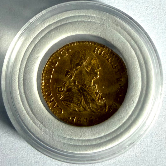1 Escudo - Charles IV Gold Coin in Capsule