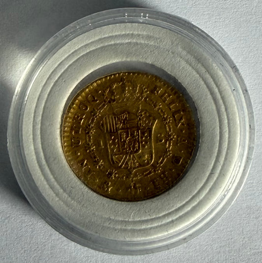 1 Escudo - Charles IV Gold Coin in Capsule