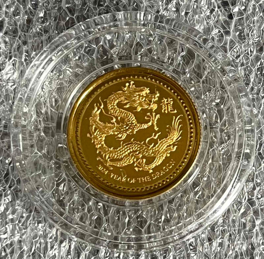 2024 Samoa Lunar Year of the Dragon 1/10 oz Proof Gold Coin in Capsule