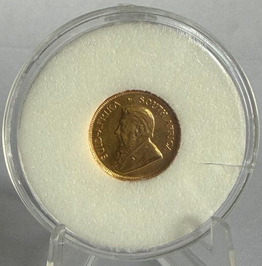 1985 South Africa Krugerrand 1/10 oz Gold Coin in Capsule