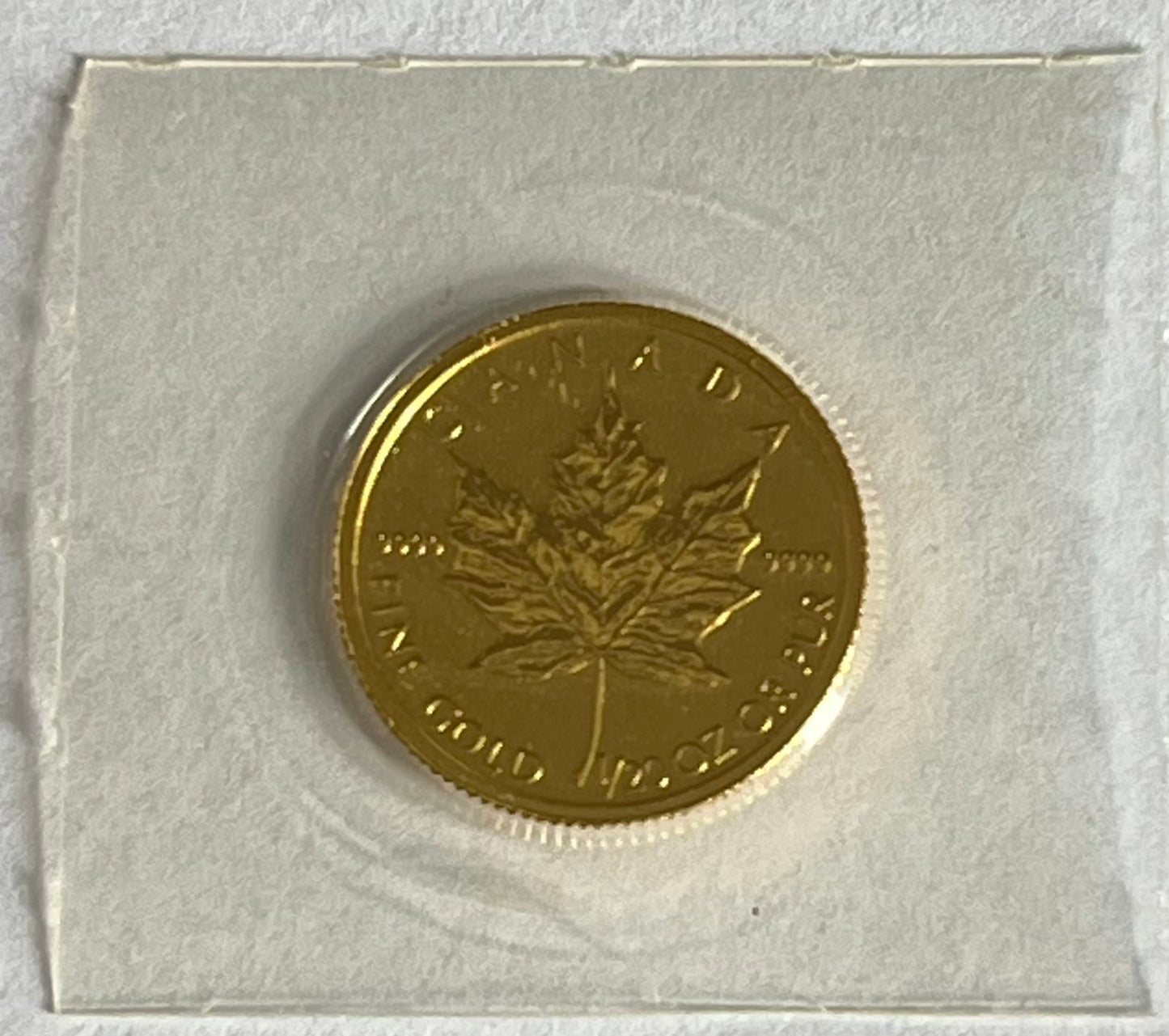 2014 Canada Maple Leaf 1/20 oz Gold Coin BU in Mint-Sealed Packaging