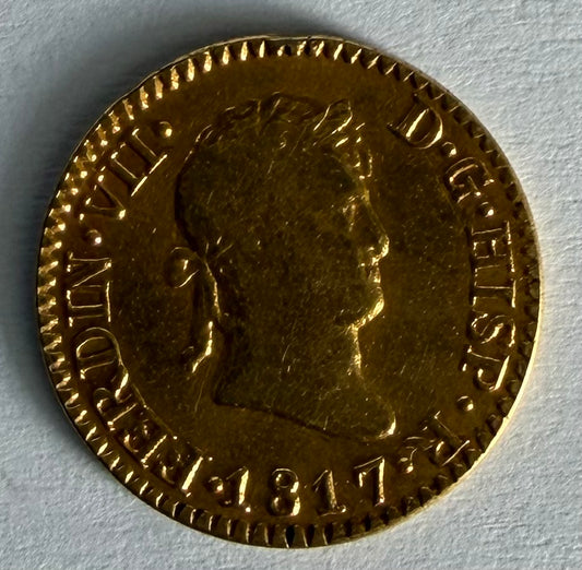 1/2 Escudo - Ferdinand VII Gold Coin in Capsule