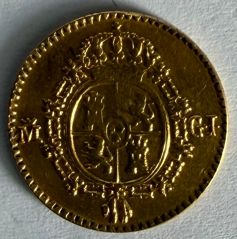 1/2 Escudo - Ferdinand VII Gold Coin in Capsule