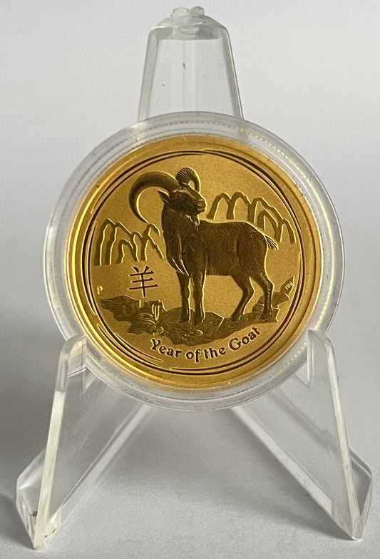 2015 Australia Lunar Goat 1/2 oz Gold Coin BU in Capsule