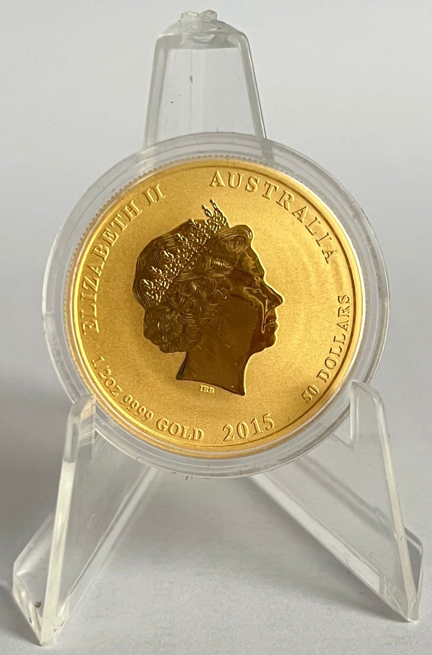 2015 Australia Lunar Goat 1/2 oz Gold Coin BU in Capsule