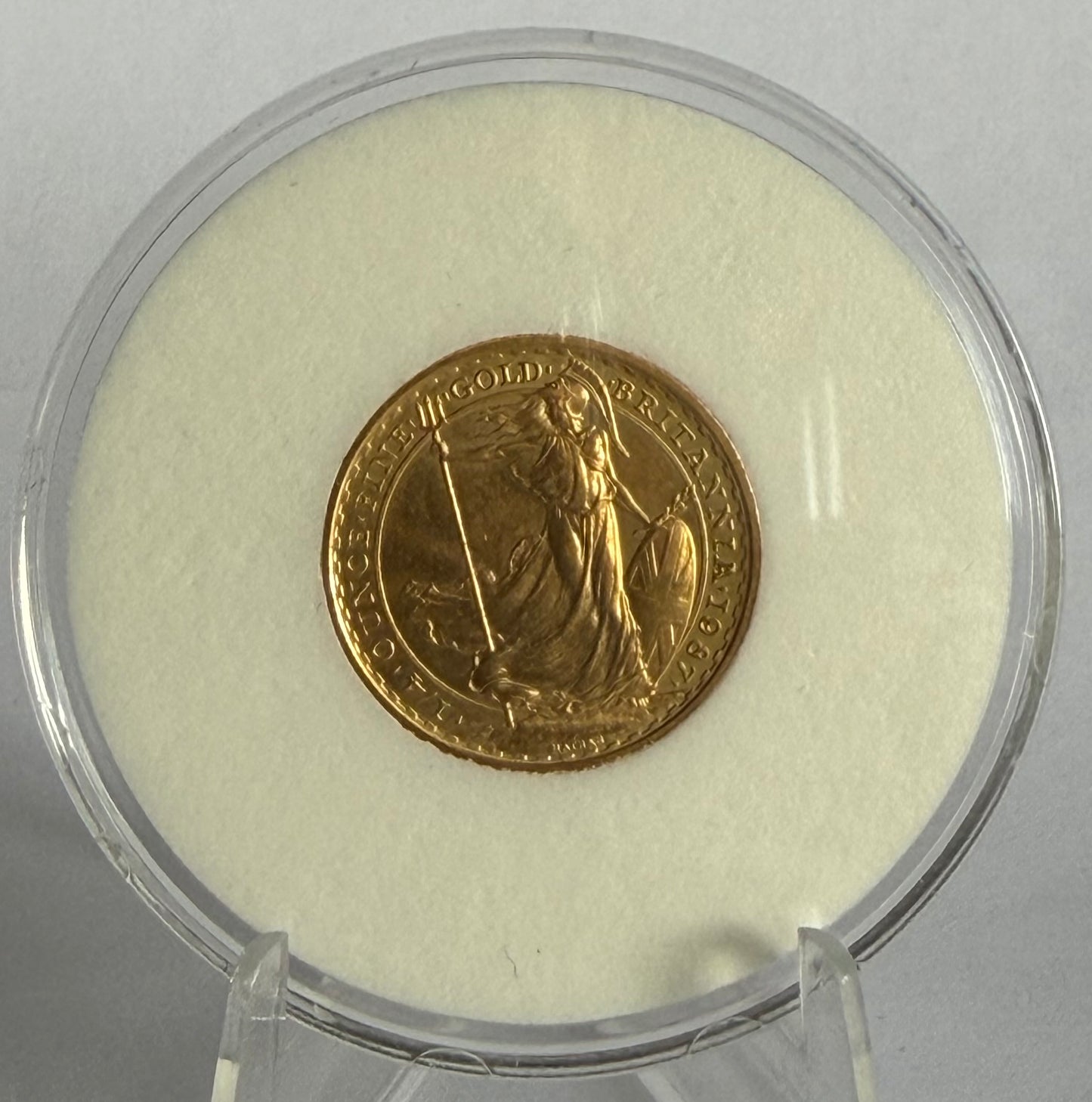 1987 Great Britain Britannia 1/4 oz Gold Coin in Capsule