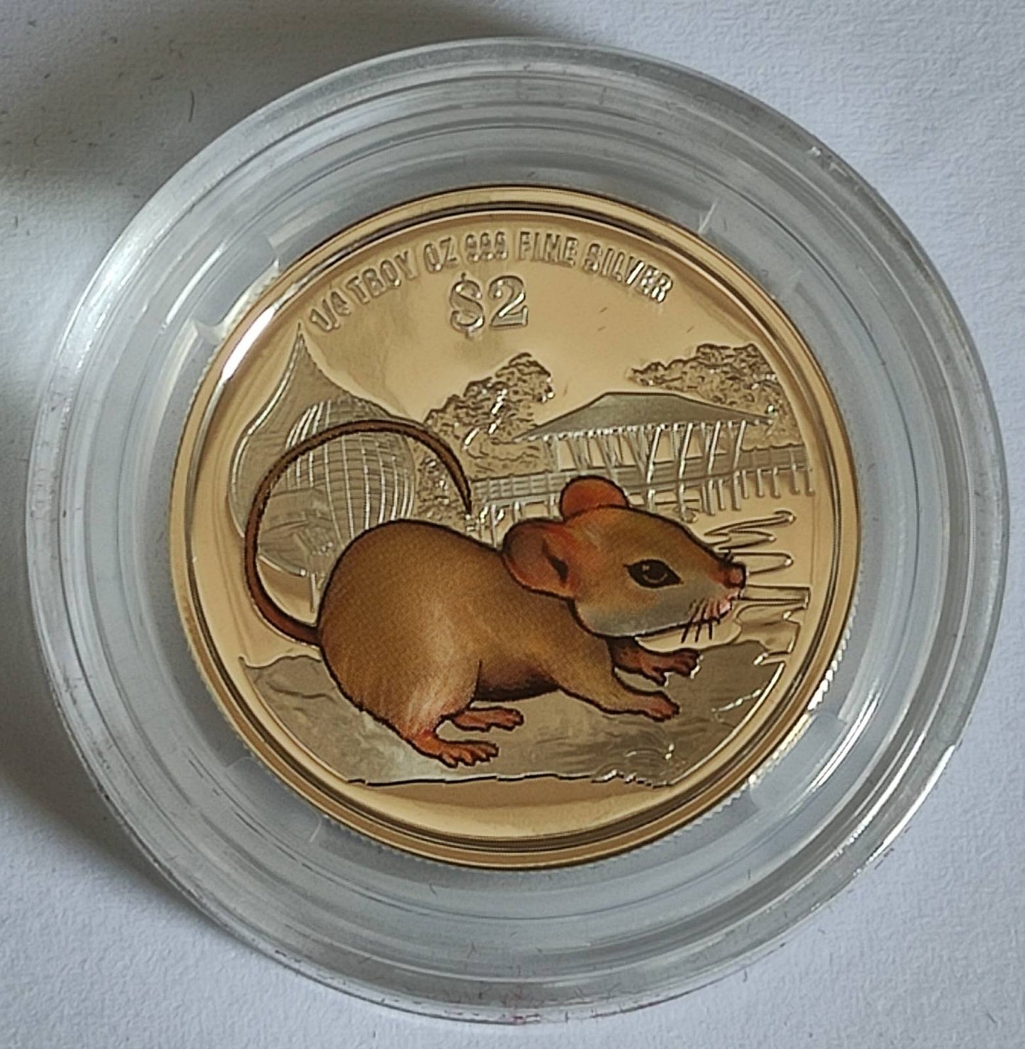 2020 Singapore Lunar Rat 1/4 oz Silver Prooflike Coin in Capsule with Case and COA