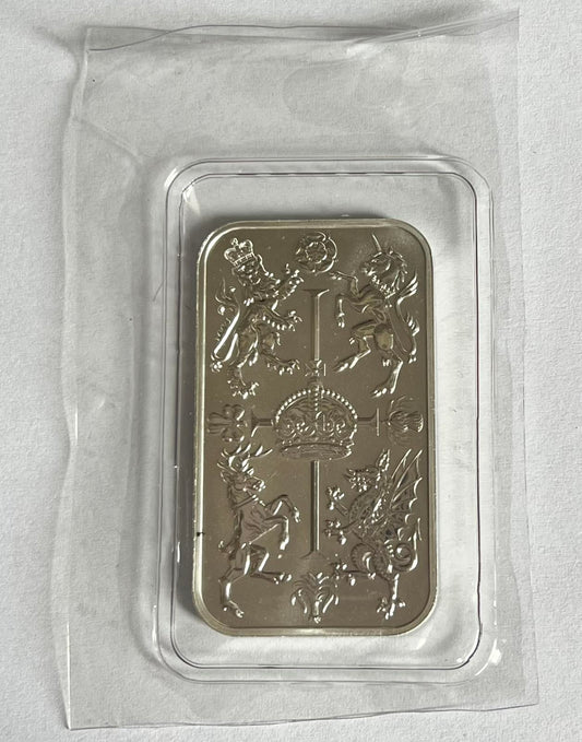 1 oz Silver Bar - The Royal Mint Celebration Bar in Mint-Sealed Packaging