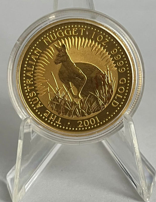 2001 Australia Kngaroo 1 oz Gold Coin BU in Capsule