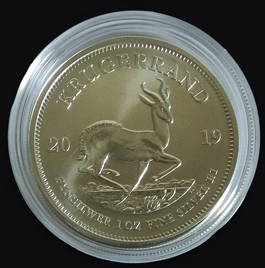 South Africa Krugerrand 1 oz (Random Year) Silver Coin BU in Capsule