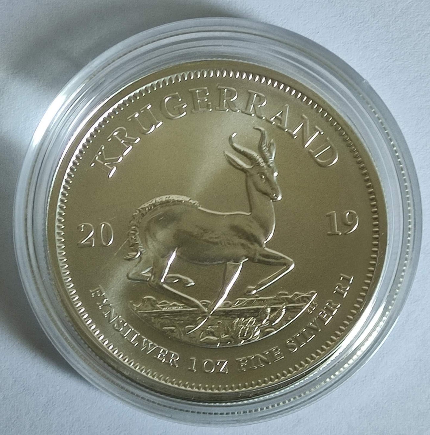 2019 South Africa Krugerrand 1 oz Silver Coin BU in Capsule