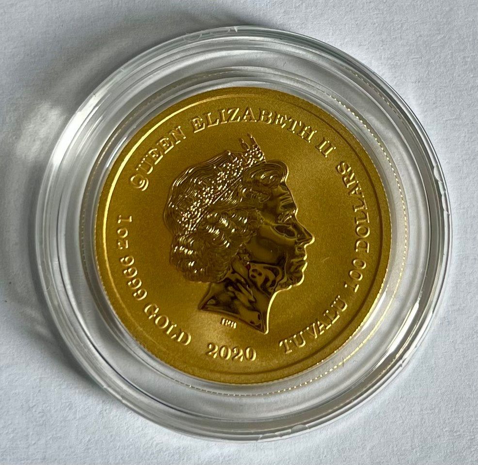 2020 Tuvalu 1 oz Gold James Bond 007 BU in Capsule