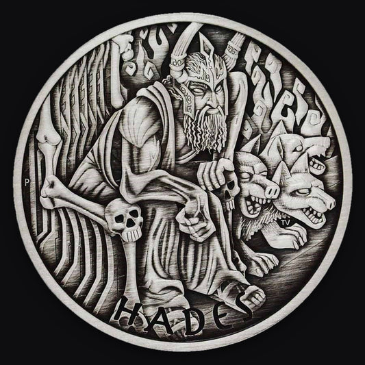 2021 Tuvalu Gods of Olympus: Hades 1 oz Antiqued Silver Coin BU in Capsule