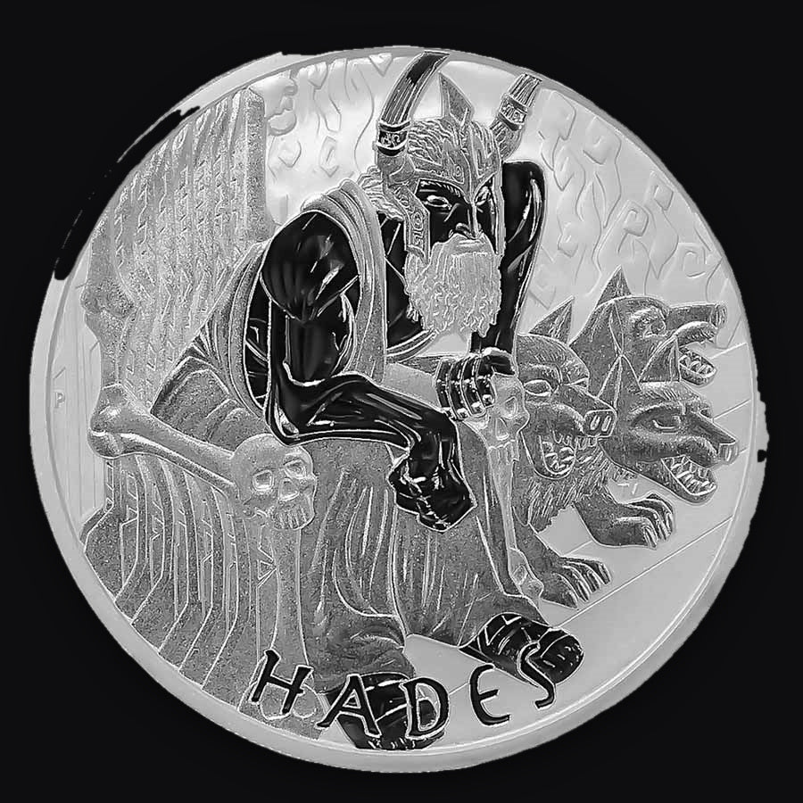 2021 Tuvalu Gods of Olympus: Hades 1 oz Silver Coin BU in Capsule