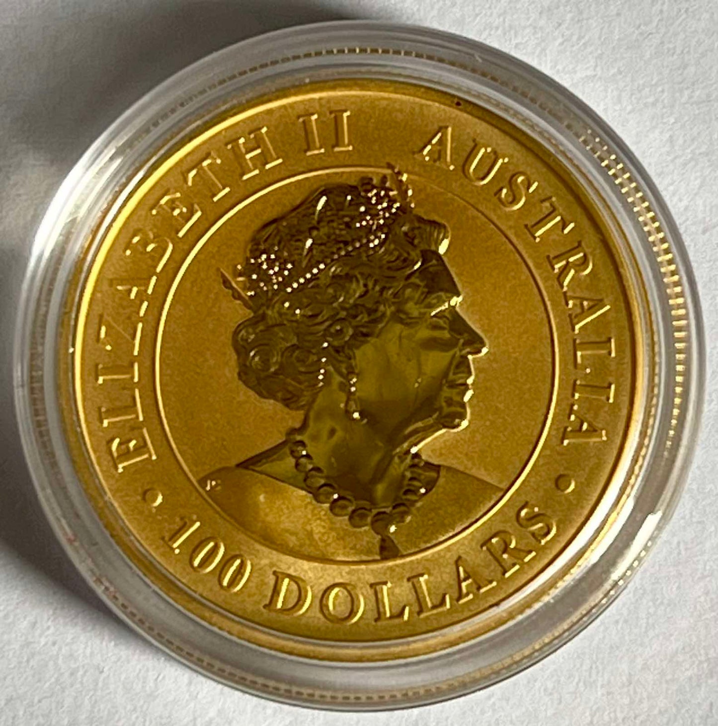 2021 Australia Kangaroo 1 oz Gold Coin in Capsule (note: with fine hairline scratches)