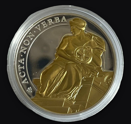 2022 1 oz St Helena Queen's Virtues - Constancy .999 Silver Gilded Proof Coin in Capsule with Case and COA